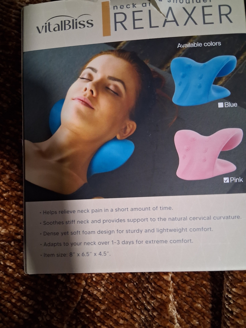 Neck and Shoulder Relaxer Pillow - Blue New In Box